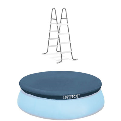 Intex Steel Frame Above Ground Pool Ladder & Intex 15 Ft Above Ground Pool Cover - VMInnovations