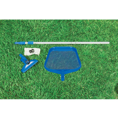 Intex 12' x 2.5' Round Pool w/ Filter Pump & Pool Cleaning Kit w/ Vacuum & Pole - VMInnovations
