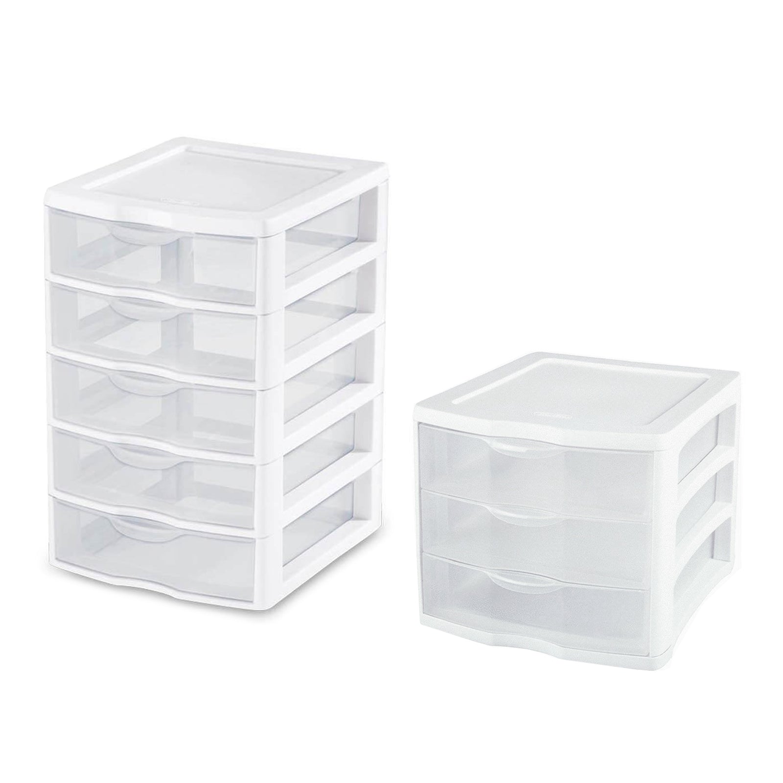 Sterilite 5 Drawer Desk Storage Bin, 4 Pack & 3 Drawer Desk Storage Bin, 4 Pack - VMInnovations