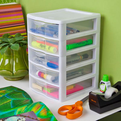 Sterilite 5 Drawer Desk Storage Bin, 4 Pack & 3 Drawer Desk Storage Bin, 4 Pack - VMInnovations