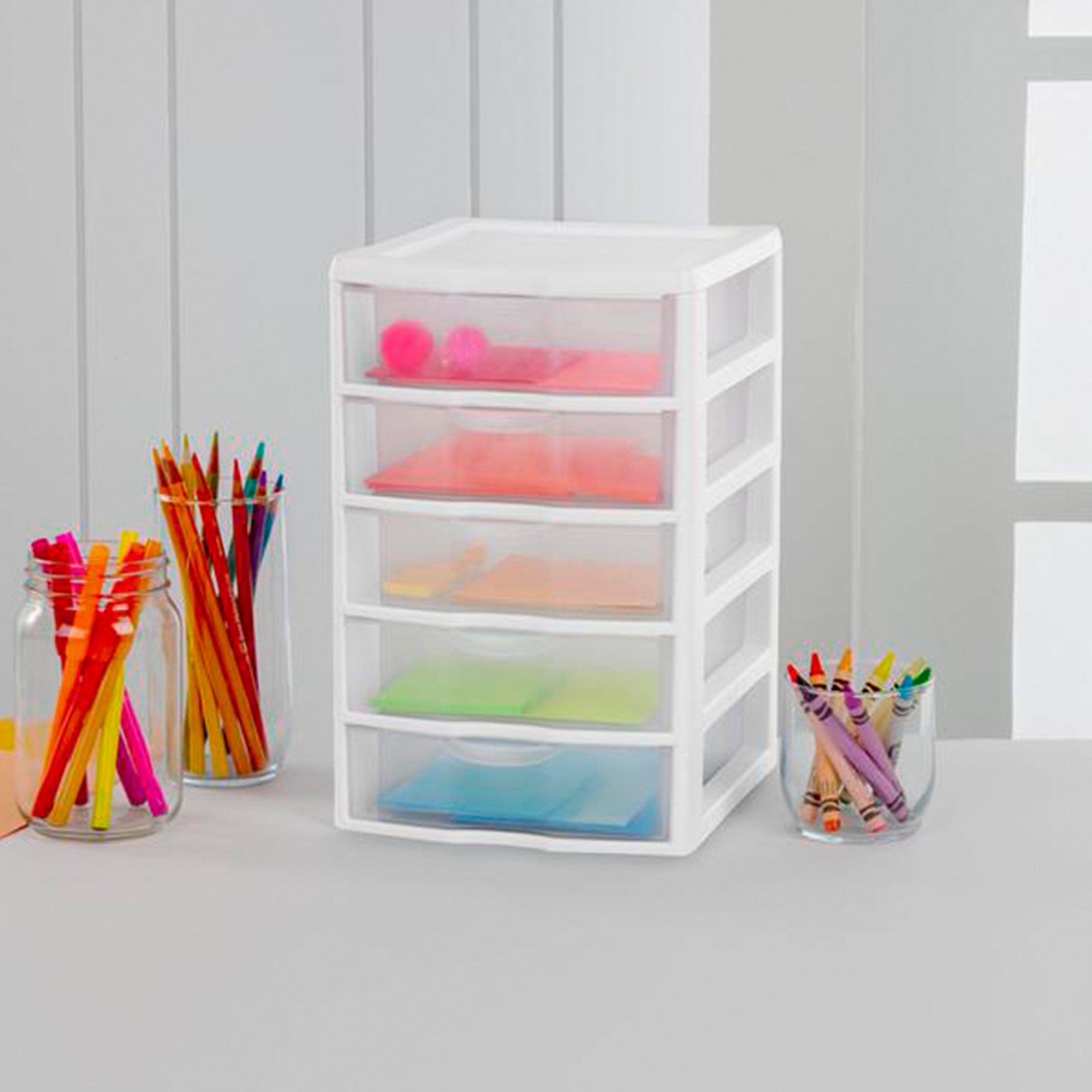 Sterilite 5 Drawer Desk Storage Bin, 4 Pack & 3 Drawer Desk Storage Bin, 4 Pack - VMInnovations