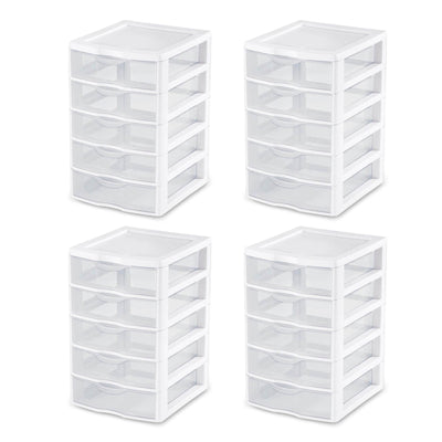 Sterilite 5 Drawer Desk Storage Bin, 4 Pack & 3 Drawer Desk Storage Bin, 4 Pack - VMInnovations
