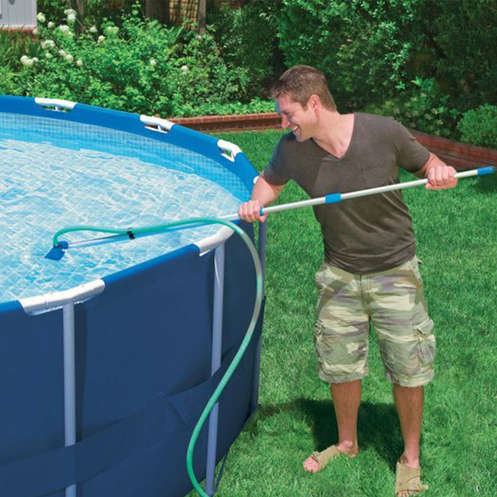 Intex Clean Kit w/ Vacuum Skimmer w/ Intex 8Ft x 30In Inflatable Swimming Pool