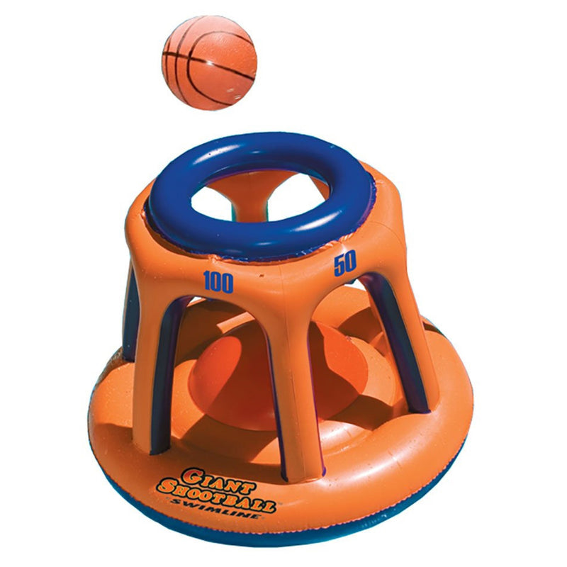 Swimline Basketball Hoop Pool Toy and UFO Lounge Chair Water Float with Blaster