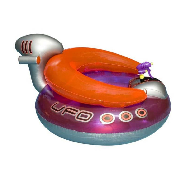 Swimline Basketball Hoop Pool Toy and UFO Lounge Chair Water Float with Blaster - VMInnovations