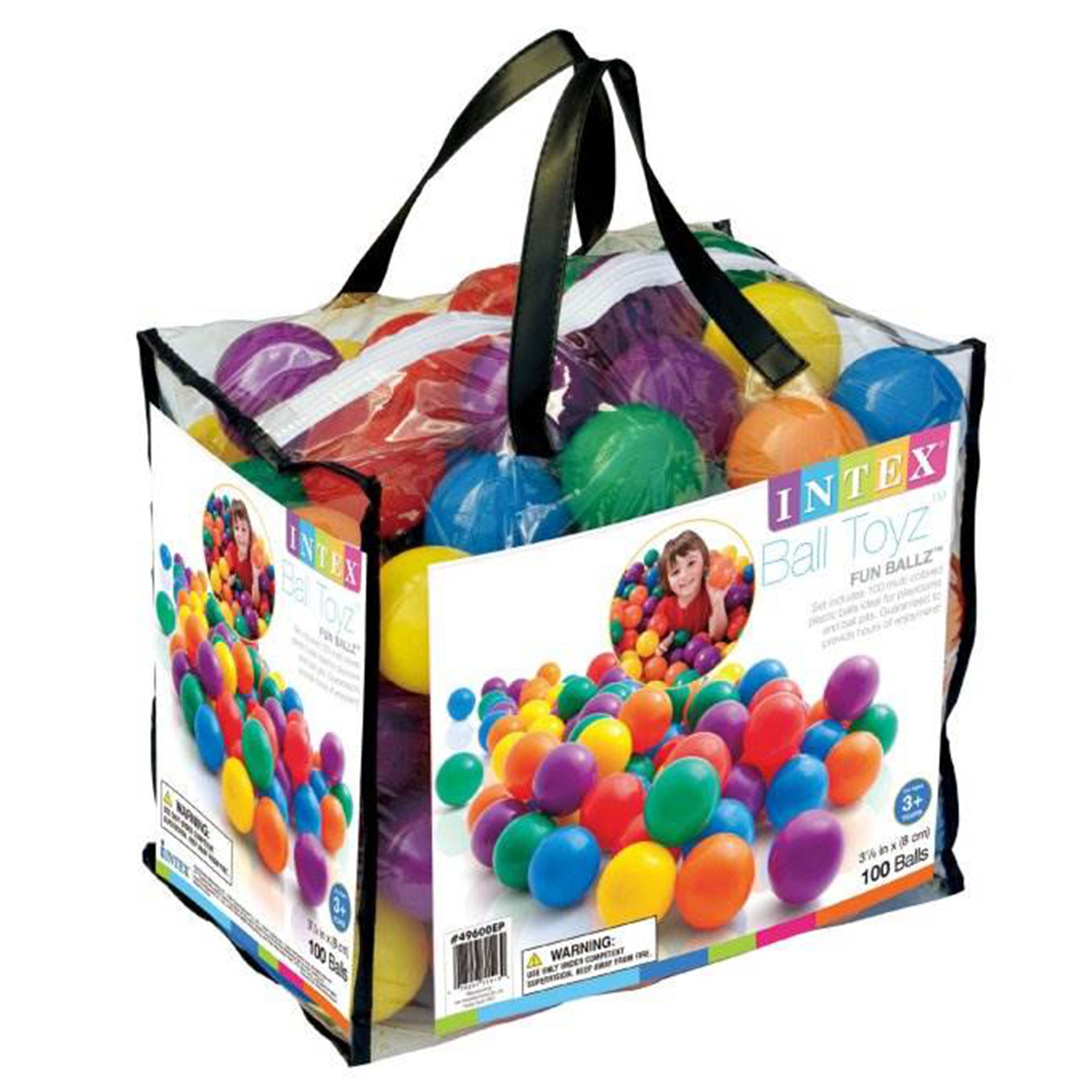 Intex 100-Pack Large Plastic Multi-Colored Fun Ballz For Ball Pits (2 Pack) - VMInnovations