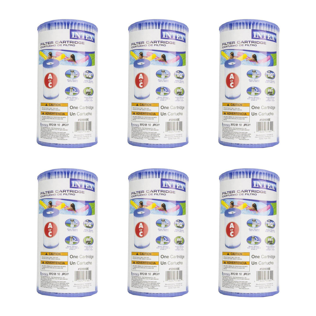 Intex 12' x 30" Swimming Pool, Cleaning Kit, & Replacement Filters (6 Pack)