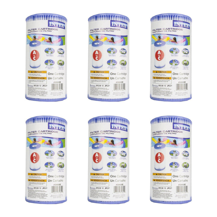 Intex 12' x 30" Swimming Pool, Cleaning Kit, & Replacement Filters (6 Pack)