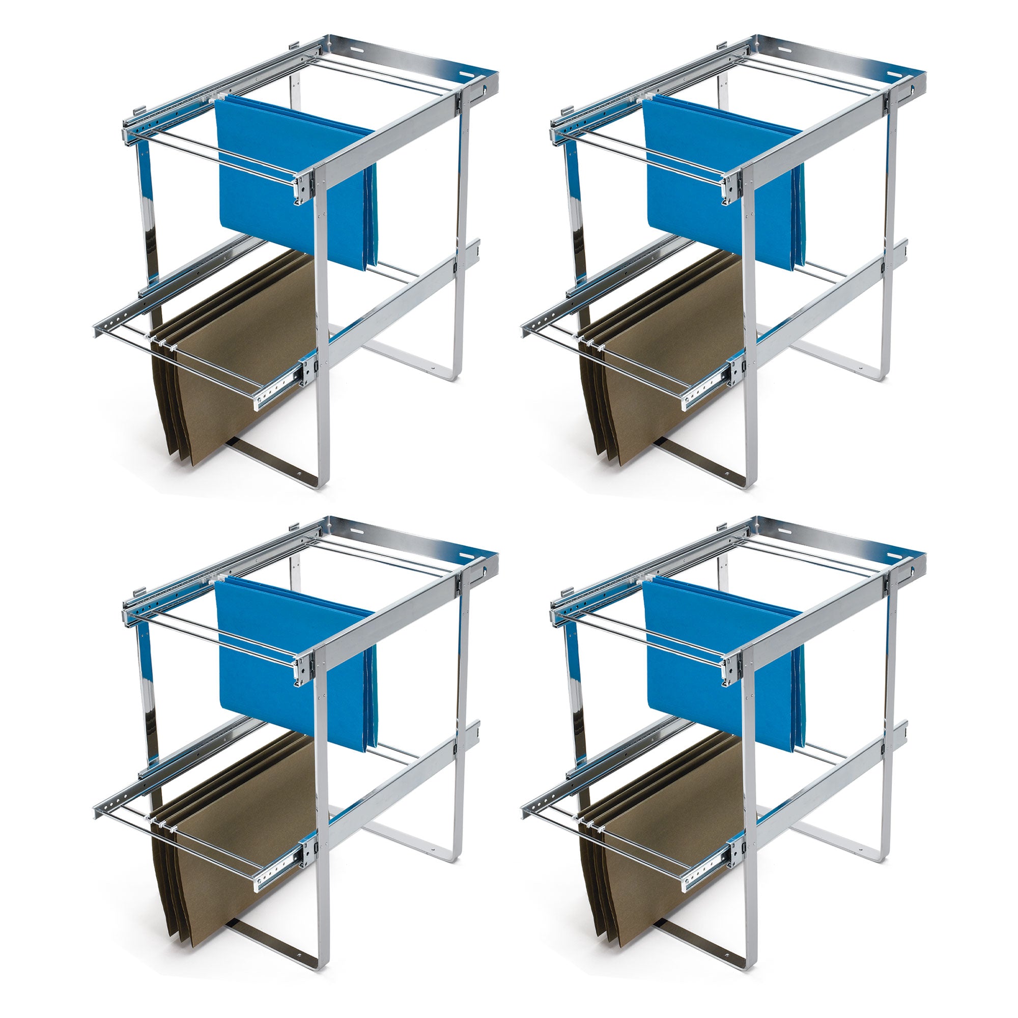Rev-A-Shelf RAS-FD-KIT 2 Tier Base Cabinet File Drawer Organizer System (4 Pack) - VMInnovations