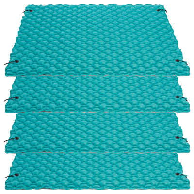 Intex Giant Inflatable Floating Water Pool Lake Mat Platform Pad, Teal (4 Pack) - VMInnovations