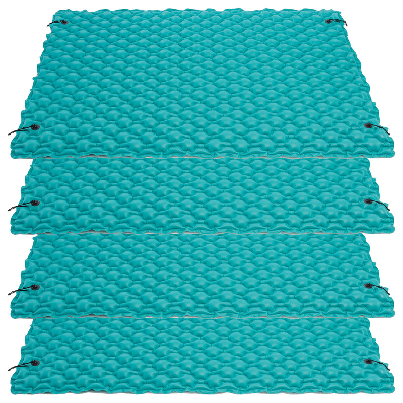 Intex Giant Inflatable Floating Water Pool Lake Mat Platform Pad, Teal (4 Pack)