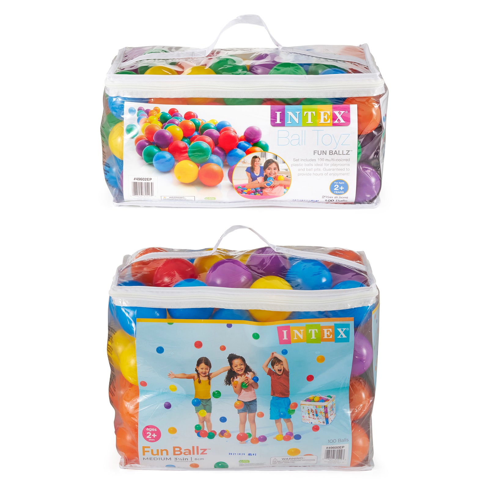 Intex Plastic Multi-Colored Balls for Bounce Houses (100 Large & 100 Small) - VMInnovations