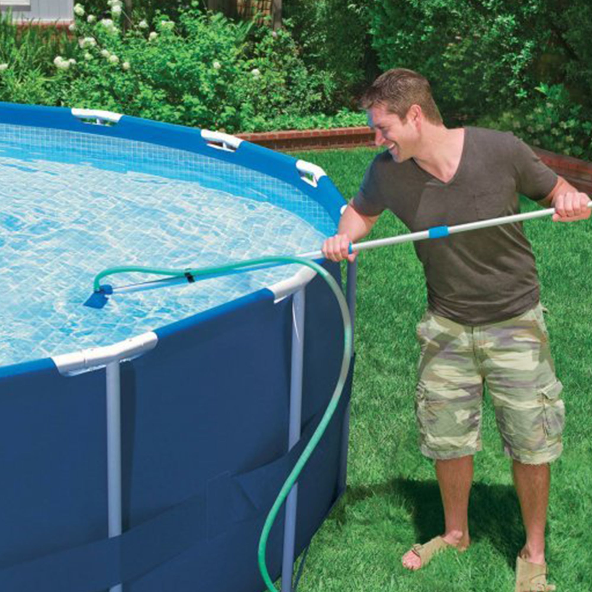 Intex Above Ground Steel Frame Pool Ladder & Intex Cleaning Maintenance Pool Kit - VMInnovations