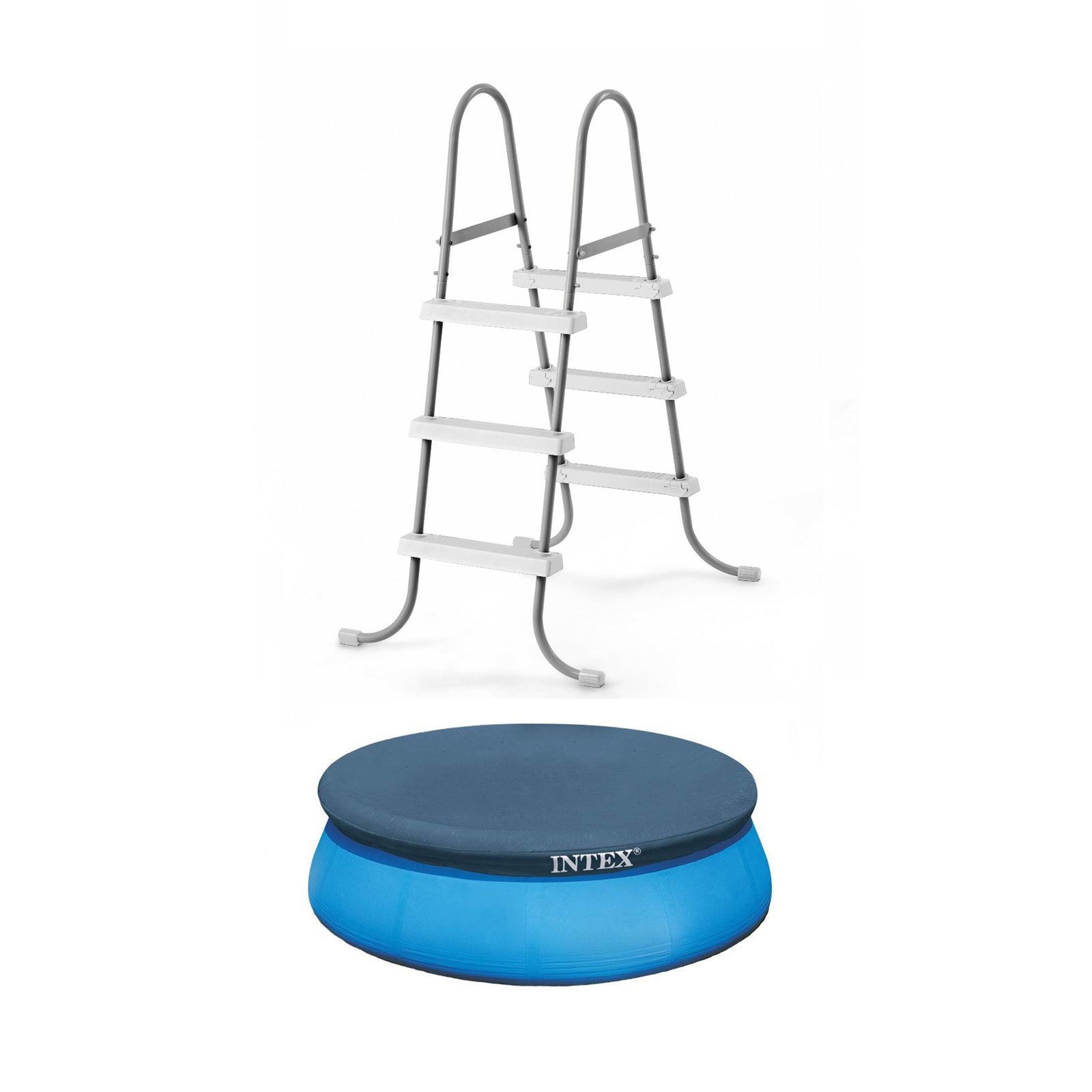 Intex Steel Frame Pool Ladder for 42” Wall Height Pools & 15’ Round Pool Cover - VMInnovations