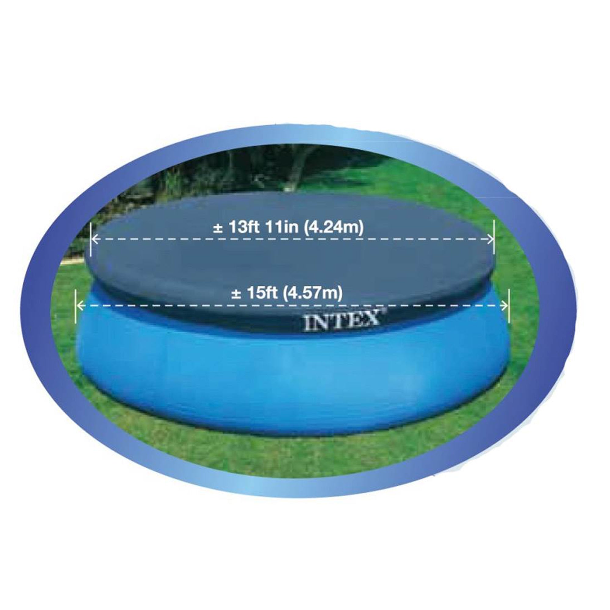 Intex Steel Frame Pool Ladder for 42” Wall Height Pools & 15’ Round Pool Cover - VMInnovations