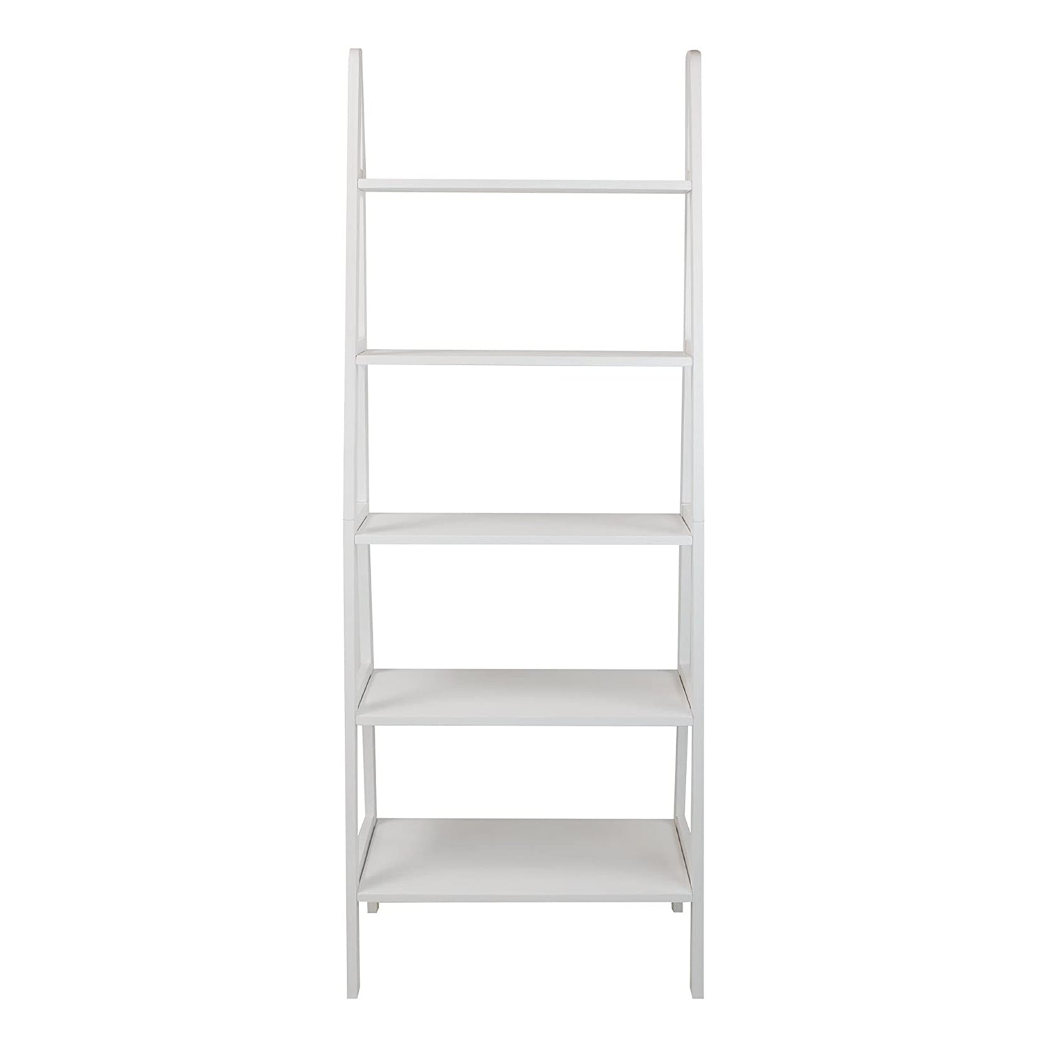 Casual Home 6 Foot 5 Shelf Wood Ladder Storage Bookcase Rack, White (Open Box) - VMInnovations