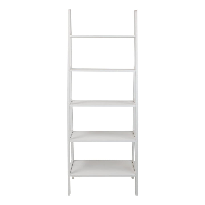 Casual Home 6 Foot 5 Shelf Wood Ladder Storage Bookcase Rack, White (Open Box)