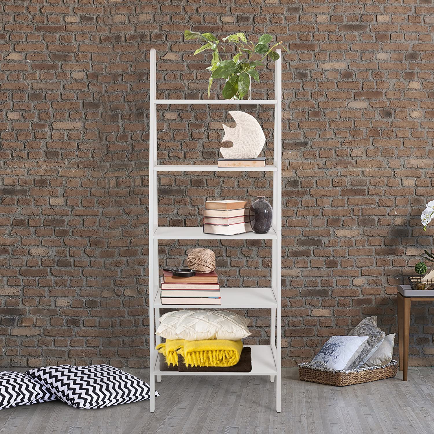 Casual Home 5 Shelf Wood Shelving Unit, White - VMInnovations