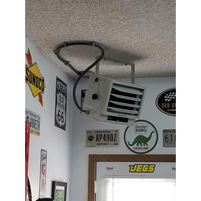 Comfort Zone Ceiling Mount Electric Fan Industrial Utility Heater (Open Box)