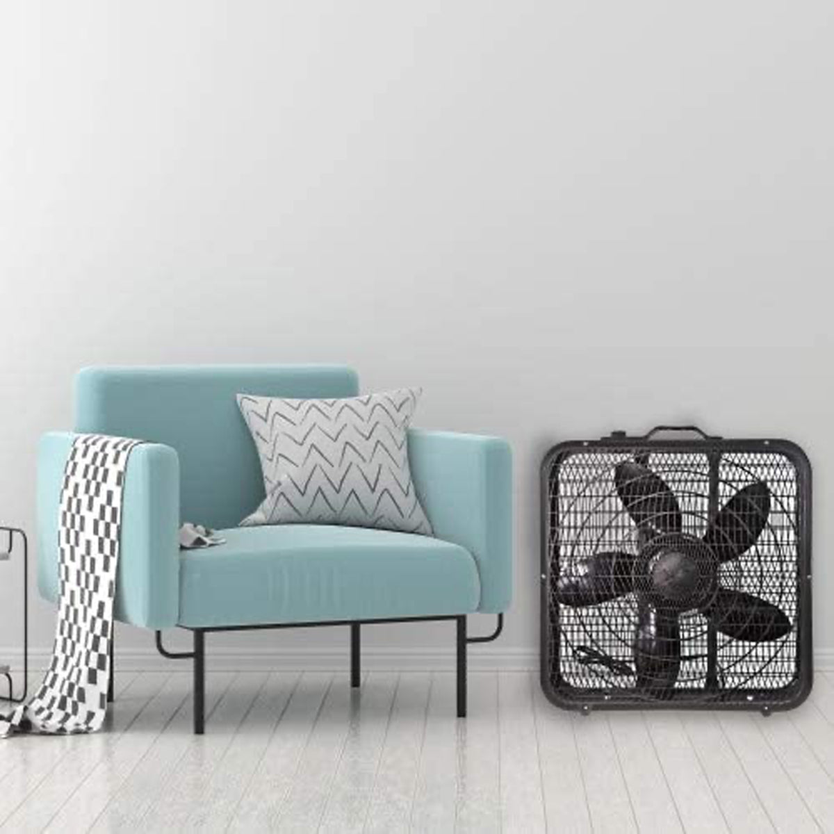 Comfort Zone 3 Speed High Performance Box Fan Air Conditioner 20 Inch (Open Box)