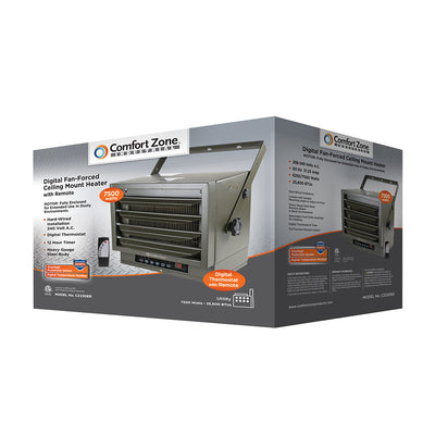 Comfort Zone Digital Ceiling Mount Heater w/Remote and LCD Display (For Parts)
