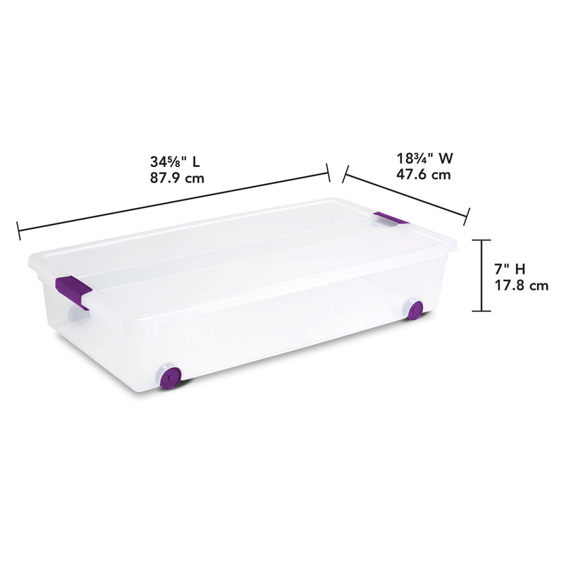 Sterilite 60 Quart ClearView Latch Storage Box Stackable Bin with Lid, 8 Pack