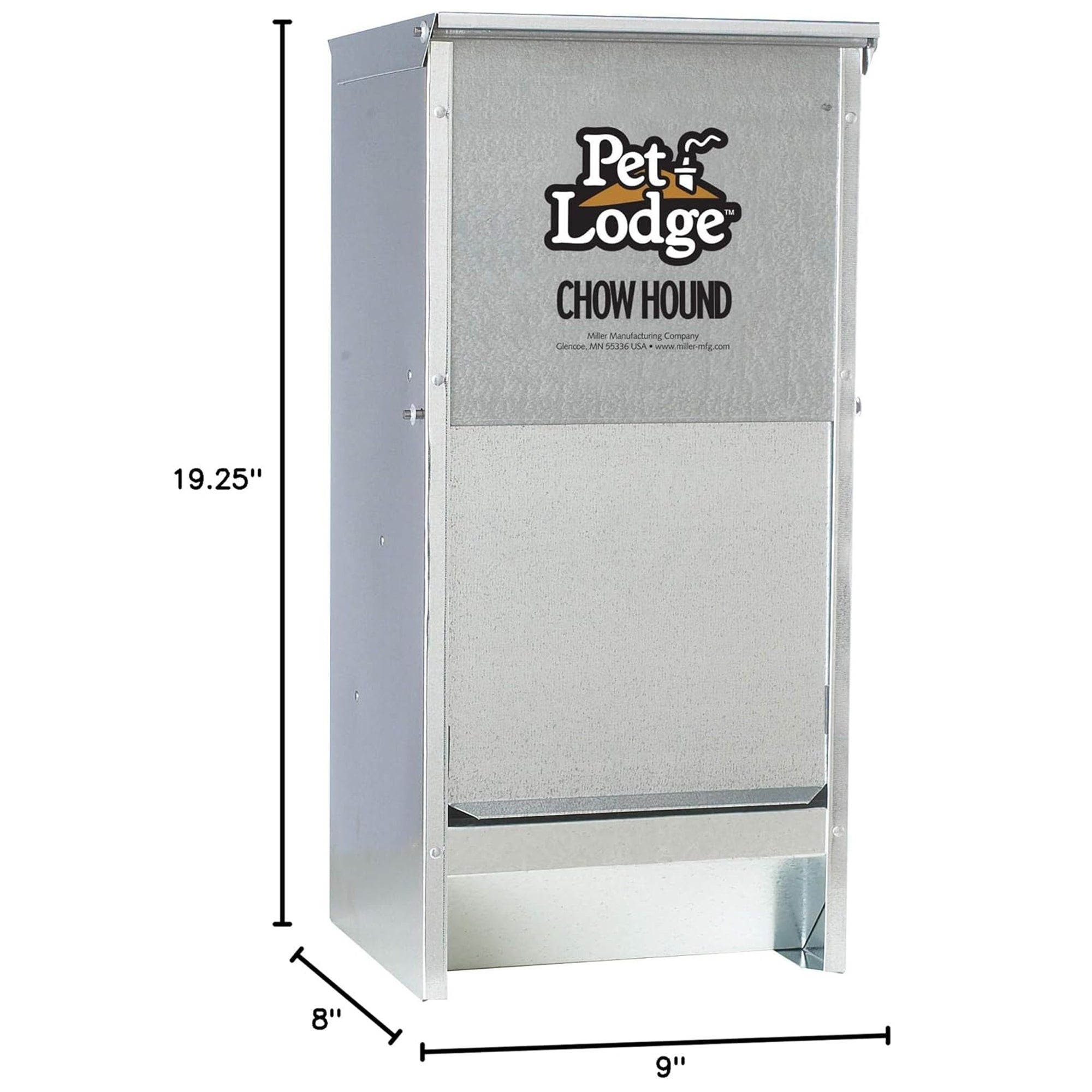 Pet Lodge Automatic Dog Feeder, Chow Hound Steel Pet Feeder, 12lb Cap (Open Box)