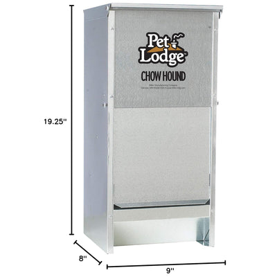 Pet Lodge Automatic Dog Feeder, Chow Hound Steel Pet Feeder, 12lb Cap (Open Box)