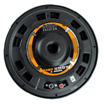 2) BOSS D10F 10" 1600W Shallow Slim Car Audio Subwoofers Power Subs Woofers Flat
