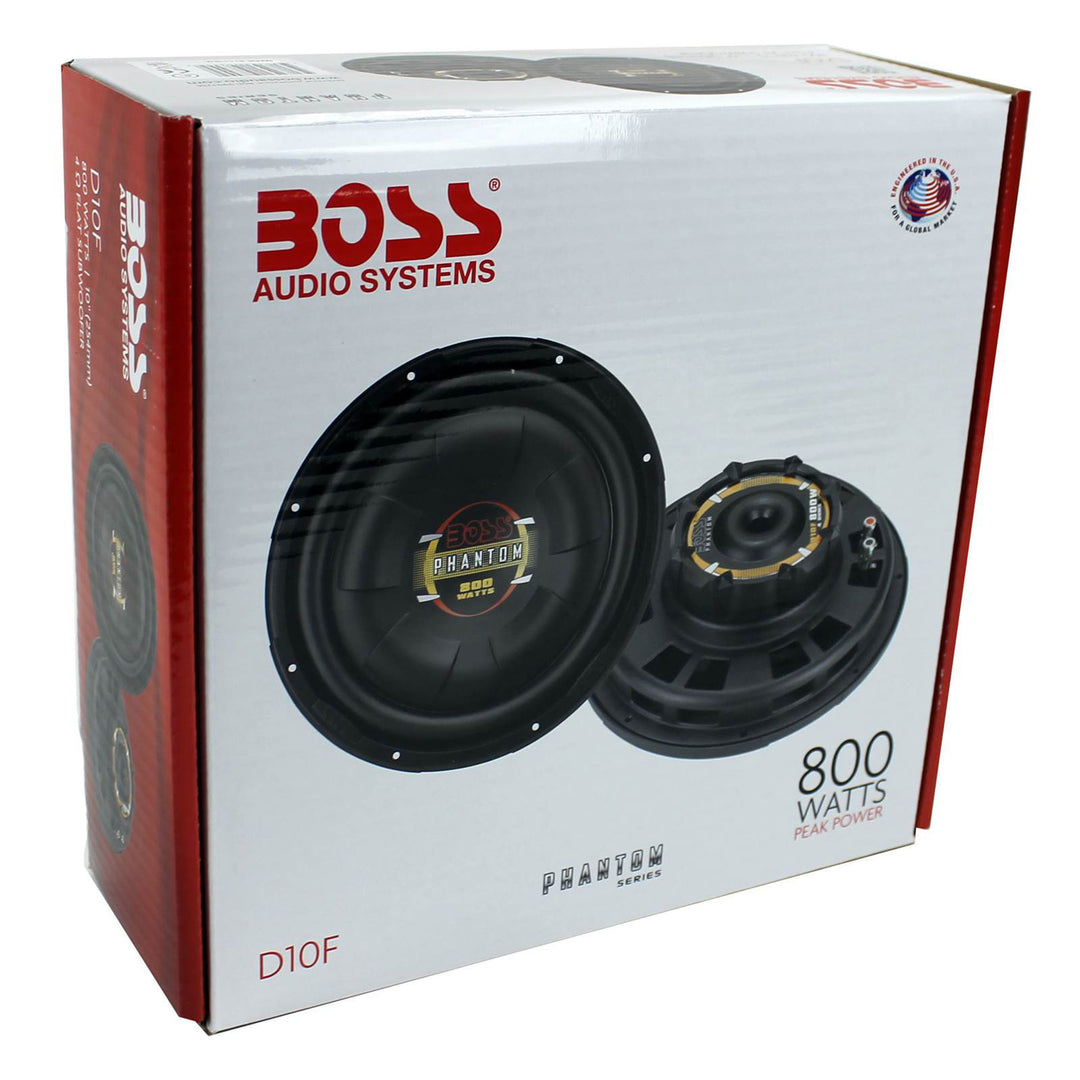 Boss 10 Inch 800W Shallow Slim Car Audio Subwoofer Power Sub Woofer Flat D10F - VMInnovations