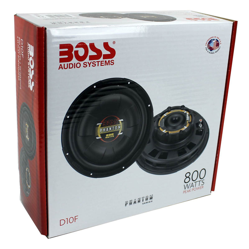 Boss 10 Inch 800W Shallow Slim Car Audio Subwoofer Power Sub Woofer Flat D10F