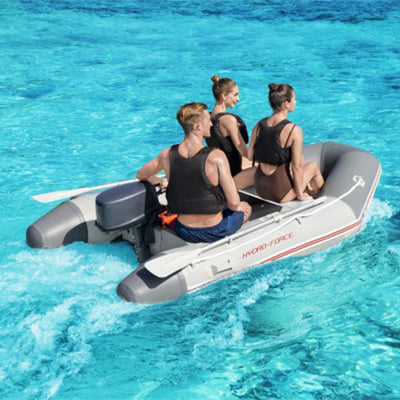 Bestway Hydro Force 110 Inch Inflatable Boat Set with Oars and Pump (2 Pack)