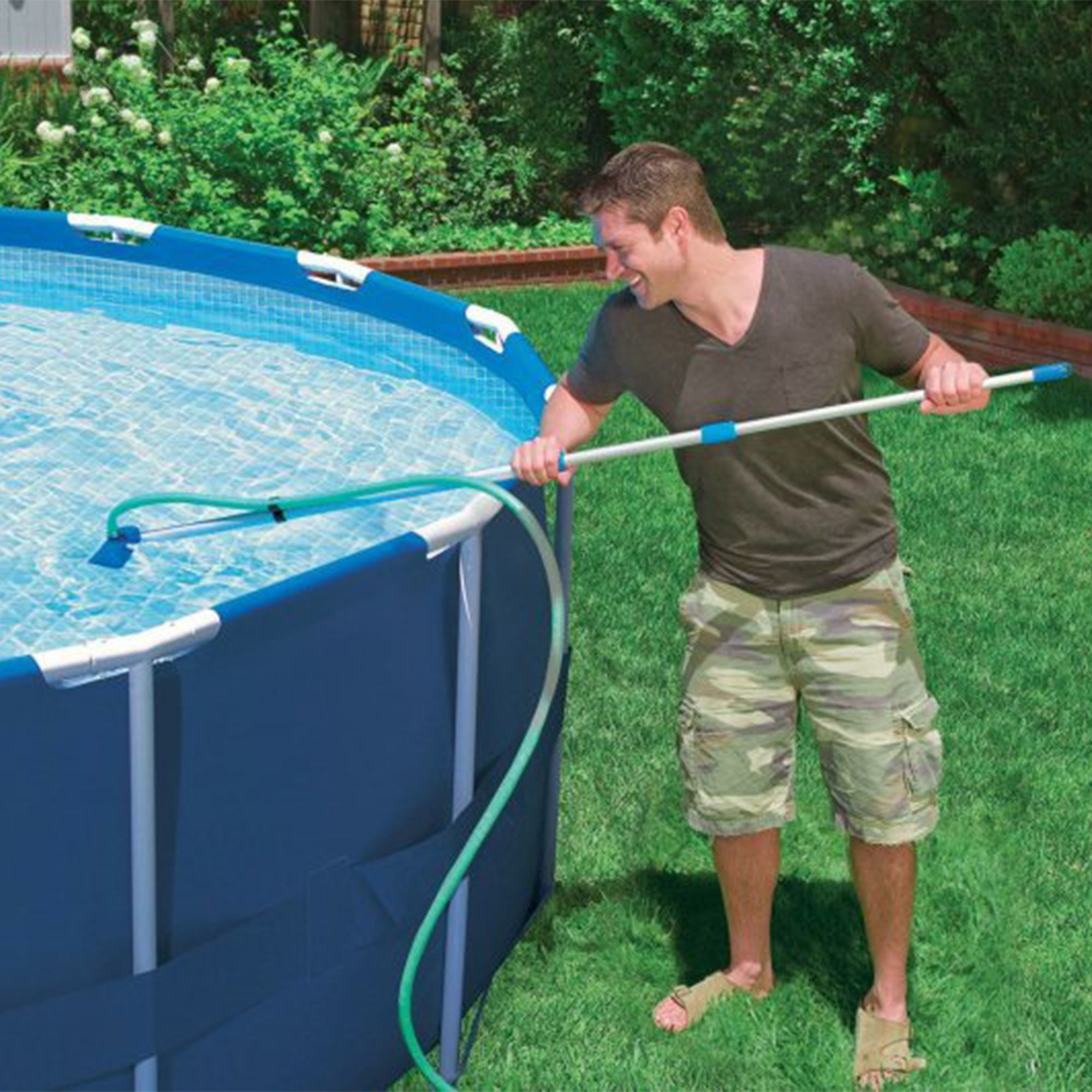 Intex Cleaning Maintenance Swimming Pool Kit & 15' Above Ground Pool Cover