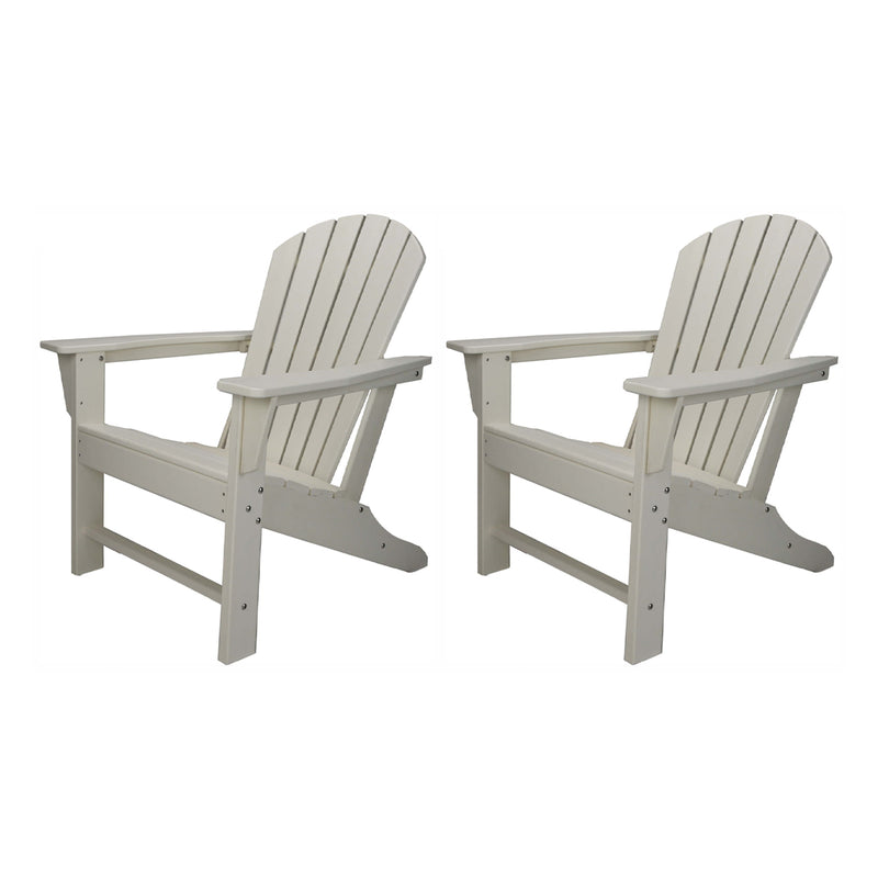 Leisure Classics UV Protected Indoor Outdoor Lounge Deck Chair, White (2 Pack)