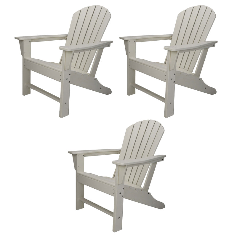 Leisure Classics UV Protected Indoor Outdoor Lounge Deck Chair, White (3 Pack)
