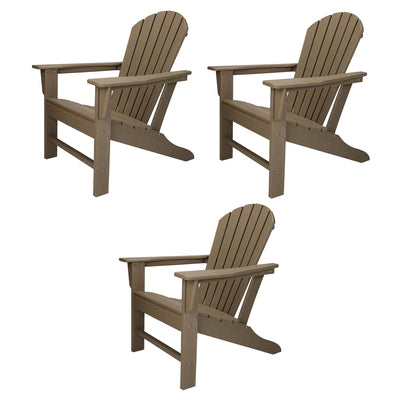 Leisure Classics UV Protected Indoor Outdoor Lounge Deck Chair, Gray (3 Pack)