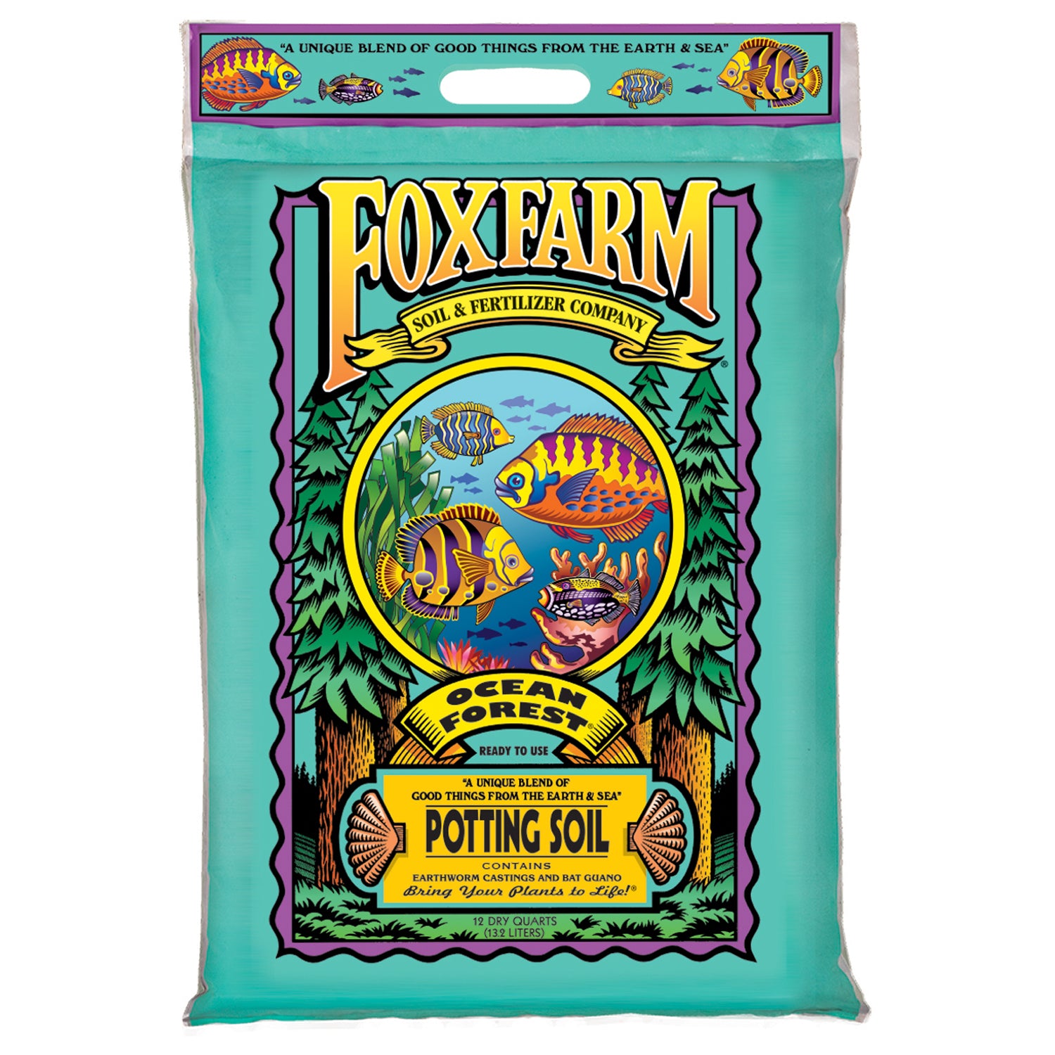 FoxFarm Ocean Forest Organic Garden Potting Soil Mix, 12 Quart Bag (12 Pack) - VMInnovations