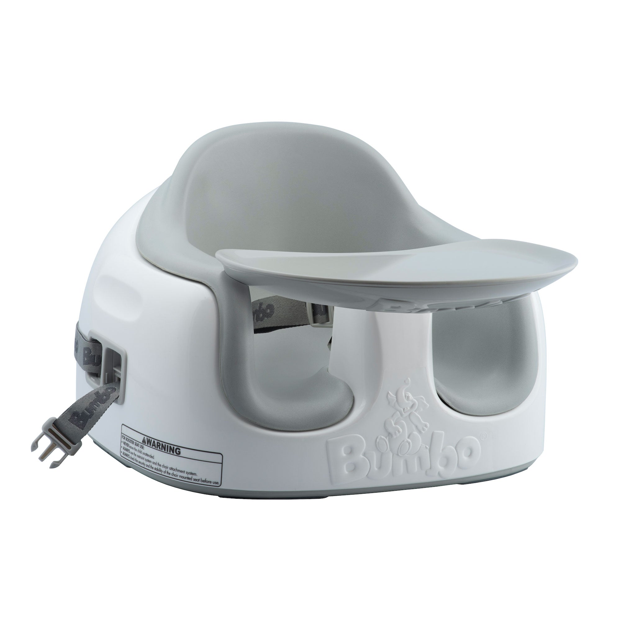 Bumbo Baby Toddler Adjustable 3-in-1 Booster Seat/High Chair & Tray, Cool Gray - VMInnovations