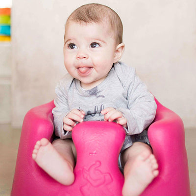Bumbo Infant Floor Seat Baby Sit Up Chair with Adjustable Harness, Cradle Pink