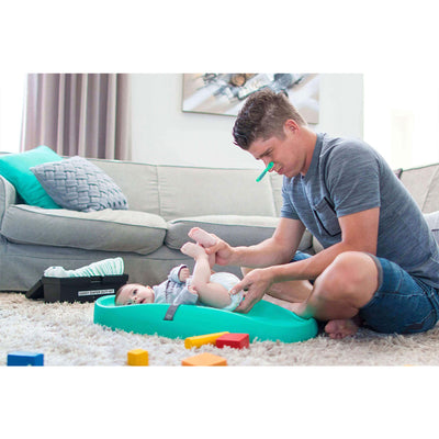Bumbo Baby Infant Soft Foam Comfortable Changing Pad with Restrain Belt, Aqua - VMInnovations