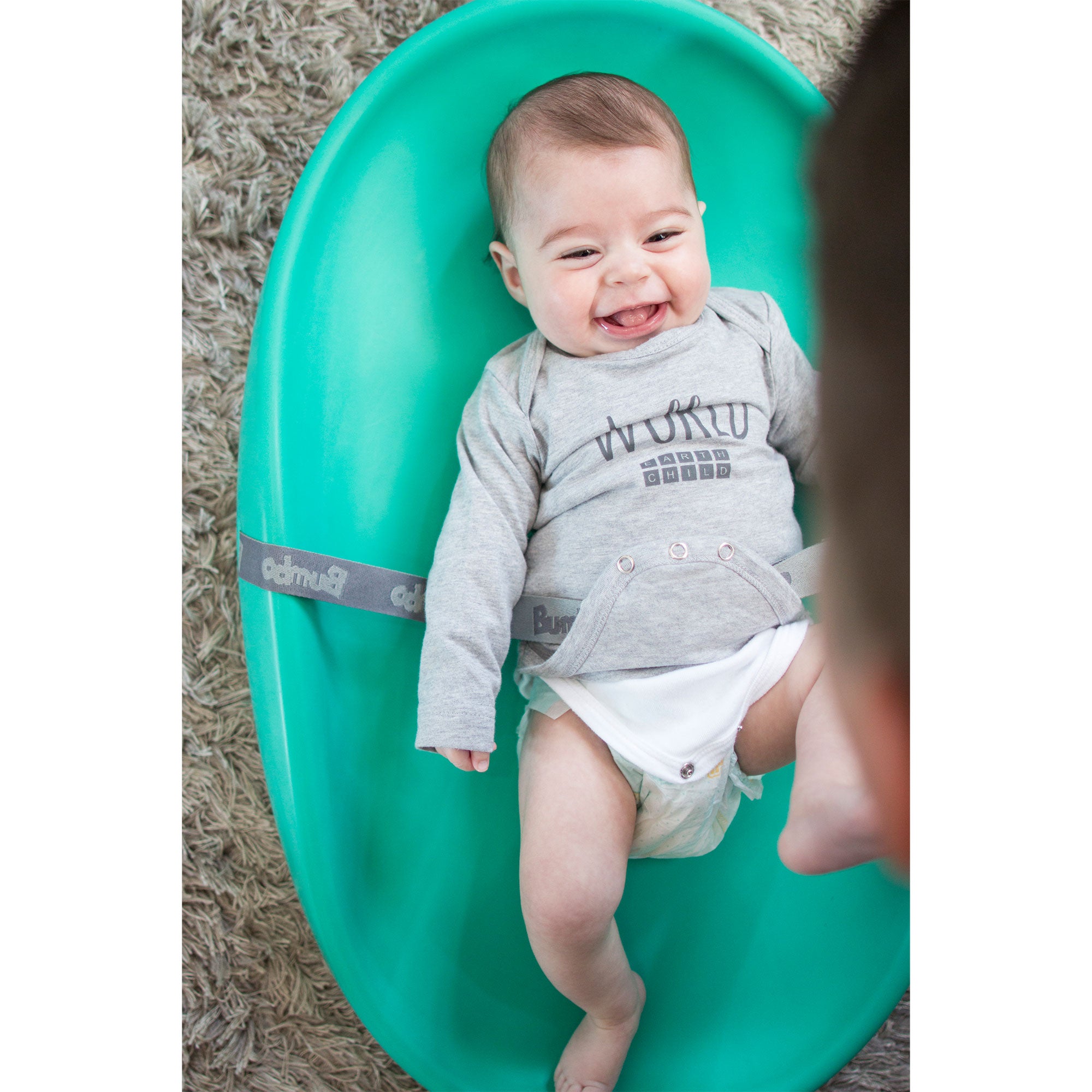 Bumbo Baby Infant Soft Foam Comfortable Changing Pad with Restrain Belt, Aqua - VMInnovations