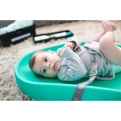 Bumbo Baby Infant Soft Foam Comfortable Changing Pad with Restrain Belt, Aqua - VMInnovations