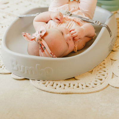 Bumbo Baby Infant Soft Foam Changing Pad with Restrain Belt, Gray (Used)