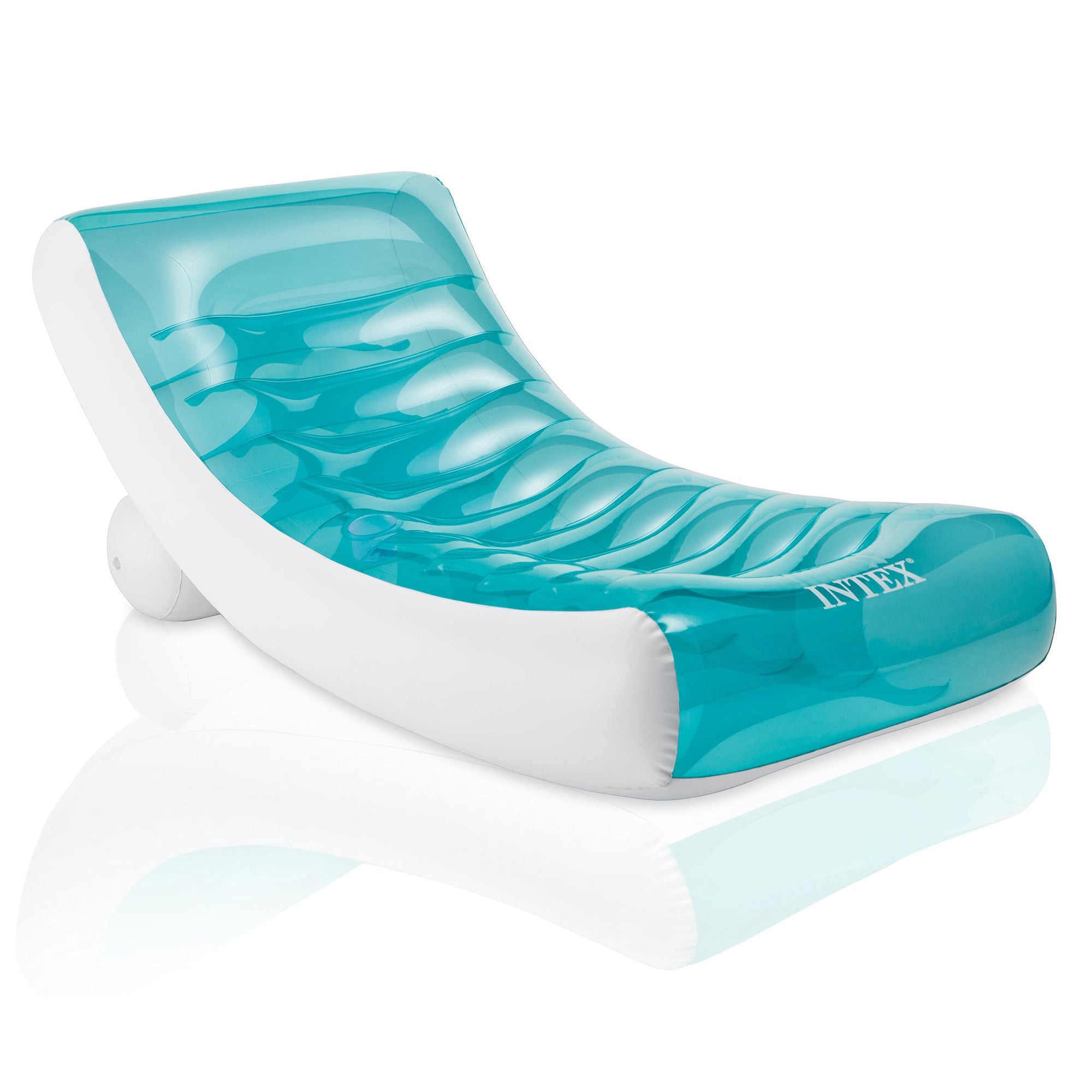 Inflatable Lounge Pool Chair Bundled w/ Inflatable Pool Recliner Lounger Chair