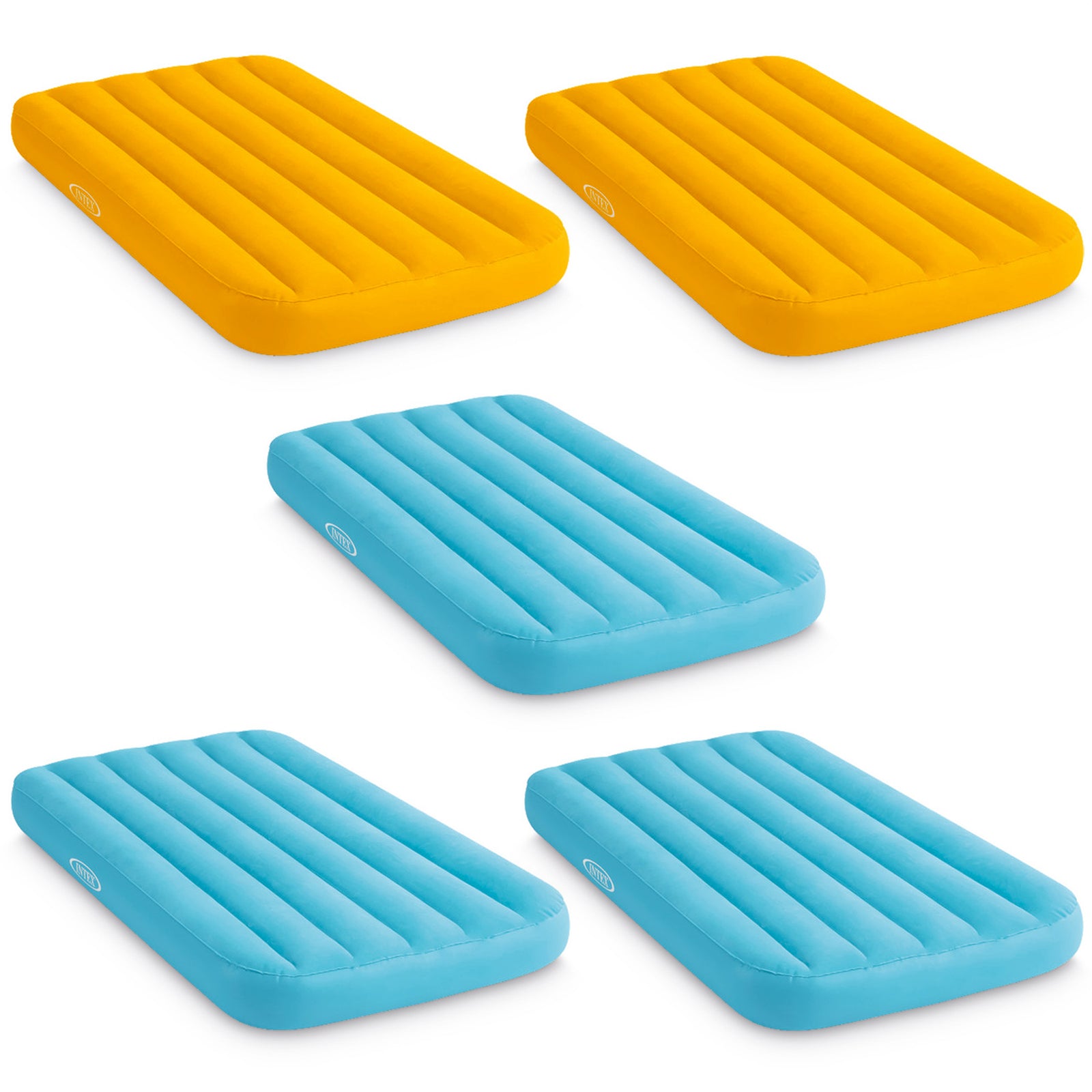 Intex Cozy Kidz Bright & Fun-Colored Inflatable Air Bed w/ Carry Bag (5 Pack) - VMInnovations