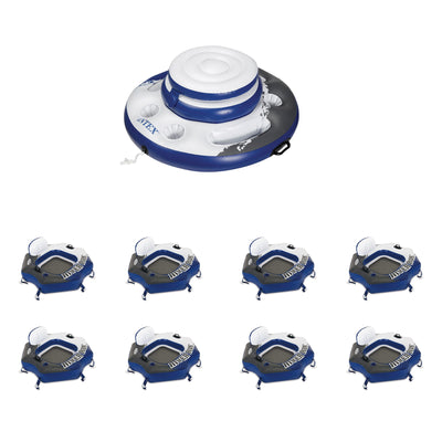 Inflatable Floating Cooler Bundled w/ Connect Inflatable Floating Tube (8 Pack)