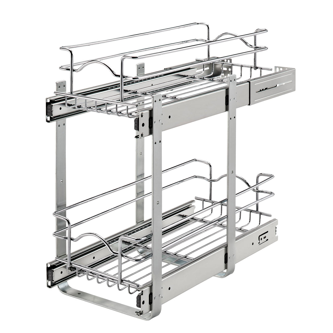 Rev-A-Shelf Pullout 2-Tier Basket Organizer for Kitchen or Vanity Cabinets, 9 x 18 In, 5WB2-0918CR-1