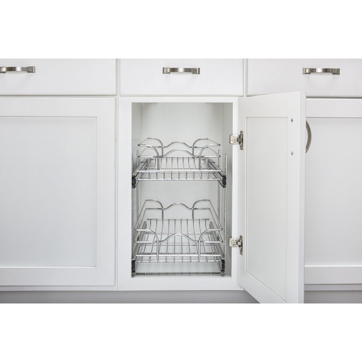 Rev-A-Shelf 5WB2-0918CR-1 9"x18" Two-Tier Kitchen Storage Baskets, Chrome (Used)