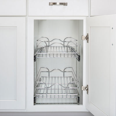 Rev-A-Shelf 5WB2-0922CR-1 9" x 22" 2-Tier Cabinet Pull Out Wire Basket, Chrome (For Parts)