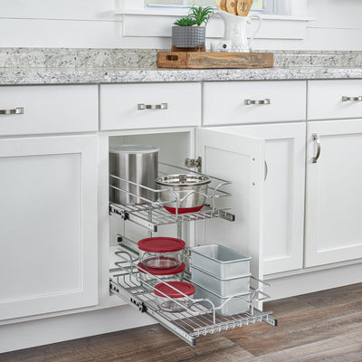 Rev-A-Shelf 5WB2-1222CR-1 12"x22" 2-Tier Cabinet Storage Wire Basket (Open Box)